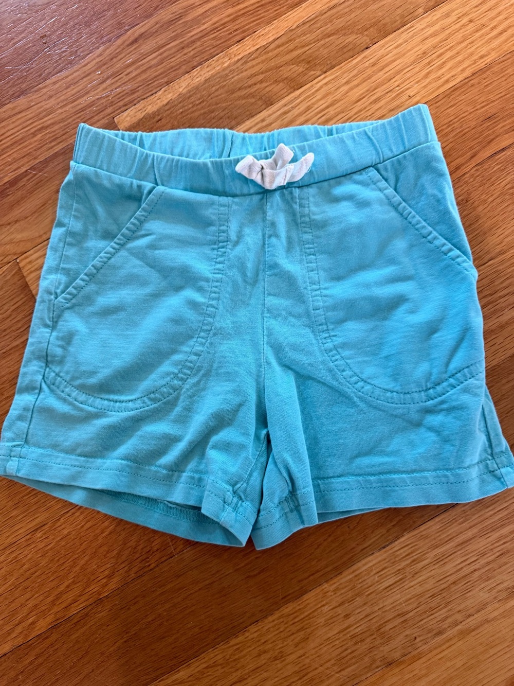 Hanna Andersson Turquoise Kids Cotton Shorts with Drawstring